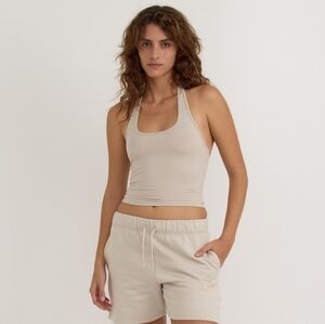Organic Cotton Cropped Halter Top
